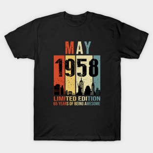 Made In 1958 May 65 Years Of Being Awesome T-Shirt